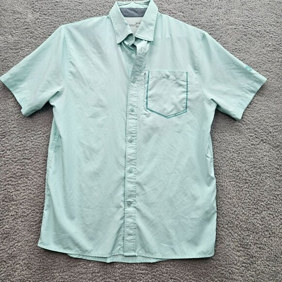 Under Armour Mens HeatGear Mint Button-Up Shirt M - Picture 1 of 5